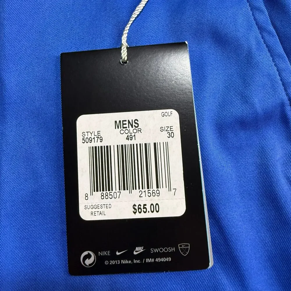 Nike Golf Tour Performance Shorts Royal Blue Men 30 Waist